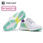 フットジョイ(FOOT JOY)(レディース)ゴルフシューズ スパイクレス フューエルフラッシュ 紐 WT/GR 90684