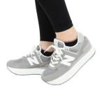 ニューバランス(new balance)(レディース)スニーカー 574+ SD グレー WL574ZSDB スポーツ タウン シューズ 厚底 スエード 普段履き カジュアル 登校