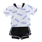 フィラ(FILA)(キッズ)ジュニア 女子 水泳 Tシャツセット オン スクール水着 125666-PPL