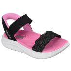  Skechers (SKECHERS)( Kids ) Junior ремешок сандалии девушки SLIP-INS черный розовый UF 3.0-HRMSA BRZ 303029L-BKPK