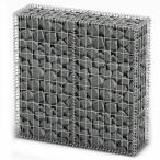 蓋つきガビオンバスケット 亜鉛メッキ鋼線製 100x100x30cm