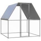 鶏小屋 シルバー&グレー 2x2x2 m 亜鉛メッキ鋼