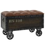  место хранения bench натуральное дерево & искусственная кожа 80.5x41x50cm