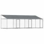  собака для клетка крыша &amp; дверь имеется серый 6x2x2 m цинк металлизированный сталь 