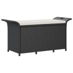 bench сад bench наружный для садовая мебель двор терраса балкон модный подушка имеется черный 116x46x57 cm поли ротанг 