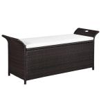  bench сад bench наружный для садовая мебель двор терраса балкон модный подушка имеется серый 116x46x57 cm поли ротанг 