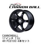 【5ZIGEN】 ホイール CANNONBALL セミグロスブラック 17インチ 7.0J 4H PCD100 4本セット