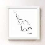 ピカソ インテリア フォトフレーム (白フレーム, 可愛いゾウ)