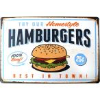  рукоятка burger Hamburger жестяная пластина табличка 20cm×30cm
