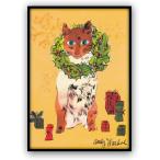  Anne ti* War ho ruXmas кошка. .Xmas Cat (A4 размер ( чёрный рама имеется ))