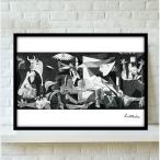 ピカソ ゲルニカ (A4サイズ（黒フレーム付き）)