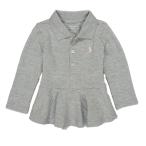 ショッピングクリアランス価格 ラルフローレン RALPH LAUREN ベビー 女の子 長袖 ポロシャツ Long-Sleeve Peplum Polo アンドーバー ヘザー Andover Heather