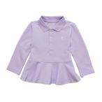 ショッピングクリアランス価格 ラルフローレン RALPH LAUREN ベビー 女の子 長袖 ポロシャツ Peplum Piqu? Polo Shirt フレンチ ライラック French Lilac