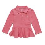 ショッピングクリアランス価格 ラルフローレン RALPH LAUREN ベビー 女の子 長袖 ポロシャツ Peplum Piqu? Polo Shirt ドルチェ ピンク Dolce Pink