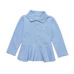 ラルフローレン RALPH LAUREN ベビー 女の子 長袖 ポロシャツ Peplum Piqu? Polo Shirt エリート ブルー Elite Blue