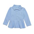 ラルフローレン RALPH LAUREN ベビー 女の子 長袖 ポロシャツ Peplum Piqu? Polo Shirt エリート ブルー Elite Blue