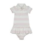 ラルフローレン RALPH LAUREN ベビー 女の子 半袖 ラガーシャツ ドレス ブルマ Cotton Jersey Rugby Dress ピンク ホワイト Delicate Pink White