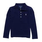 ポロ ラルフローレン POLO RALPH LAUREN ガールズ Girls 長袖 ポロシャツ Stretch Cotton Mesh Polo Shirt フレンチ ネイビー French Navy