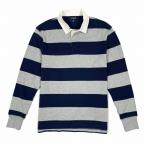  J Crew J.Crew мужской Men's длинный рукав Rugger рубашка Rugby Striped Shirt темно-синий серый полоса 