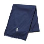 (ポロ ラルフローレン)POLO RALPH LAUREN マフラー スカーフ Frayed Cotton Scarf ネイビー Bright Navy