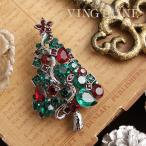 ブローチ　クリスマスツリー　カラー　大ぶり　デイリー　 X'mas　プレゼント　ギフト BR-96