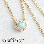 ネックレス　オパール スライドチェーン　スライド式アジャスター　一粒　C3128 レディース かわいい 大人っぽい