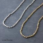 ショッピングビーズ メタルビーズネックレス 上品 エレガント こなれ感 レディース 大人 C3380