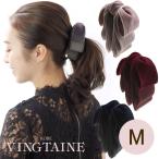 バナナクリップ トップリボン ベルベット (M) 秋冬 ヘアクリップ ヘアアクセサリー H7145 レディース かわいい