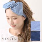 ショッピングダンガリー ヘアバンド ダンガリー アシンメトリー デニム風 リボン ヘアアクセサリー プレゼント トレンド H7547