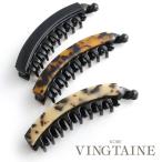 バナナクリップ コーム付き べっ甲風 櫛付き しっかり留まる ヘアアクセサリー H7572