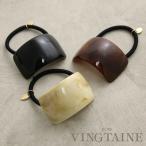 ヘアゴム ヘアカフ ポニーフック べっ甲風 マーブル カーブ ヘアアクセサリー 上品  H7618