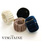 パッチンバンド ベロア ギャザー ゴム隠し ヘアゴム 大人カジュアル ヘアアクセサリー H7733