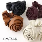 シュシュ ローズモチーフ フェイクレザー 薔薇 ヘアゴム H7858