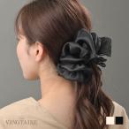 シフォン ボリューム バナナクリップ ヘアアクセ 大人可愛い レディース H7906