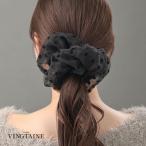ドット柄オーガンジービッグシュシュ 柄 水玉 模様 ボリューム ヘアアクセサリー 大人っぽい HS-159