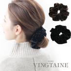 シュシュ ベロア ドット スタッズ メタル シンプル ボリューム まとめ髪 HS-187