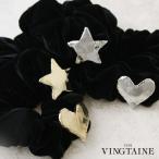 シュシュ ブローチ付き ベロア ハート スター アレンジ ヘアアクセサリー ヘアゴム  HS-203