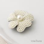 ブローチ マグネット パール フラワー お花 可愛い 挟むだけ 強力 磁石 日本製 NB034