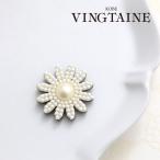 ブローチ マグネット パール フラワー Mサイズ 上品 強力 磁石 日本製 NB064