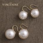 ショッピングパール パール ピアス 一粒 フックピアス（14mm/16mm）大粒  結婚式 卒業式 入学式  P14-25