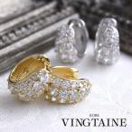 Yahoo! Yahoo!ショッピング(ヤフー ショッピング)ピアス　リング　フープ　パヴェ　キュービックジルコニア　レディース　アクセサリーP1405 大人っぽい ヴァンテーヌ キャッチレス
