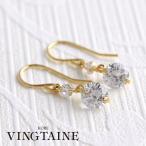 ピアス　フックピアス　ダブル　キュービックジルコニア　イヤリング付替可　結婚式　パーティー P93-2 アクセサリーSHOP レディース　爆買 mbgt