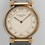 デッドストック級 保/箱付 稼働 良品 クリスチャンディオール 55.151 アイボリー文字盤 QZ レディース腕時計 5105100 5PRT KTU ABC16122
