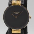 箱付 クリスチャンディオール バギラ 46 153-3 571973 QZ ブラック文字盤 レディース腕時計 1397000 10KHT MST ABC17169