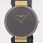 良品 箱付 稼働 クリスチャンディオール バギラ 47 153-4 755138 QZ ブラック文字盤 レディース腕時計 8218100 2KHT MST ABC19152