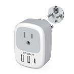 韓国 変換プラグ seタイプ TESSAN 海外 変換プラグ se コンセント 1個AC口 2USB-Aと1USB-Cポート 韓国 ドイツ フランス オランダ ハンガリー スペイ