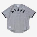 WTAPS ダブルタップス リーグシャツ ベースボールシャツ 半袖シャツ グレー