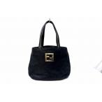 FENDI フェンディ  レザー　トートバッグ　ハンドバッグ　FF金具 ブラック