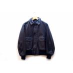 【ロエフ LOEFF】 ラムレザー フライトジャケット A-2 ユニセックス  ・00 ネイビー