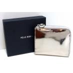 PELLE BORSA ペレボルサ  L字ファスナーミニ財布 メタリックレザー Sleek 5840 シルバー